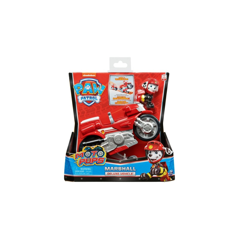 Spin Master Paw Patrol Moto Pups Marshalls Motorrad, Spielfahrzeug(rot/silber, mit Spielfigur)