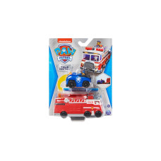 Spin Master Paw Patrol True Metal Team 2er Set Feuerwehrwagen und Polizeiauto mit Chase, Spielfahrzeug(mehrfarbig)