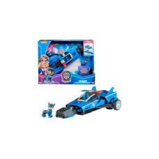Spin Master Paw Patrol: Der Mighty Kinofilm, Chases Deluxe Superhelden-Raketenfahrzeug, Spielfahrzeug(blau/schwarz, inkl. Chase Figur)