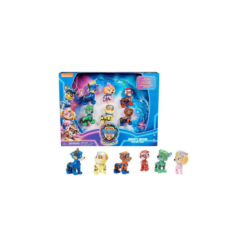 Spin Master Paw Patrol: Der Mighty Kinofilm, Geschenkset mit 6 Superhelden-Spielfiguren