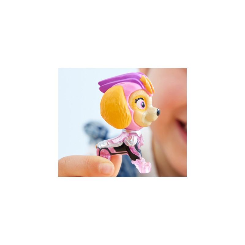 Spin Master Paw Patrol: Der Mighty Kinofilm, Skyes Deluxe Superhelden-Jet inkl. Skye Figur, Spielfahrzeug(silber/rosa)
