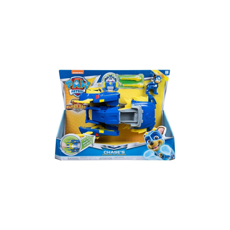 Spin Master Paw Patrol, Mighty Pups Super Paws - Chases Powered Up Fahrzeug, Spielfahrzeug(Verwandlungsfähiges Fahrzeug mit Figur)