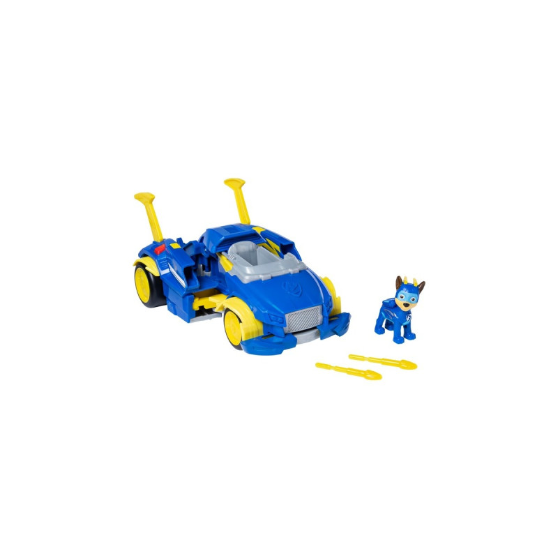 Spin Master Paw Patrol, Mighty Pups Super Paws - Chases Powered Up Fahrzeug, Spielfahrzeug(Verwandlungsfähiges Fahrzeug mit Figur)