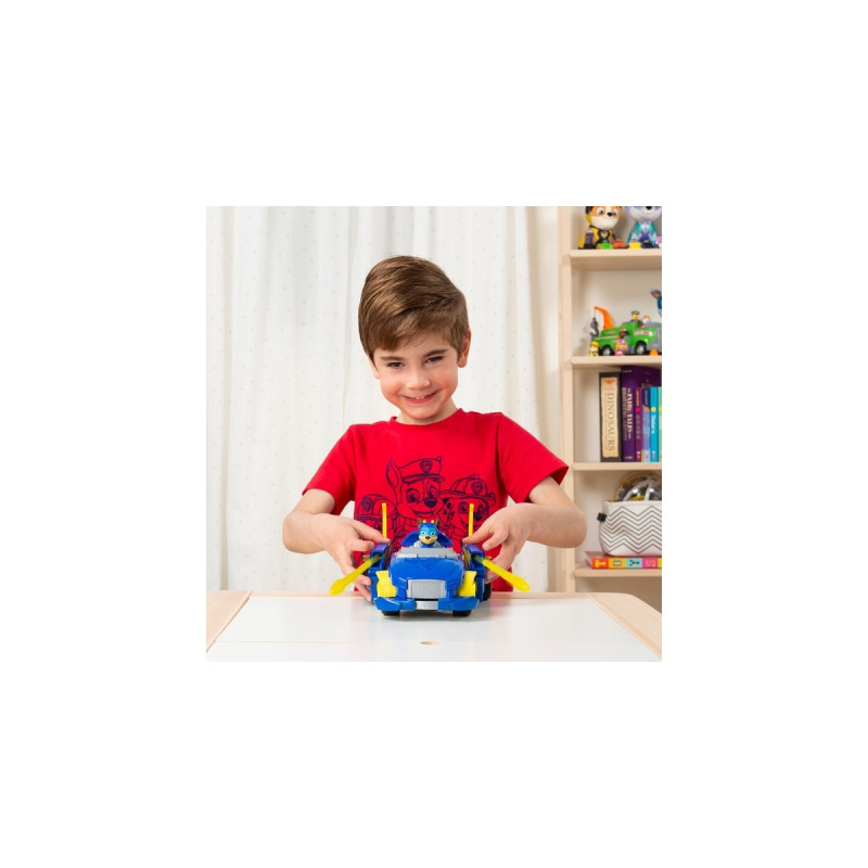 Spin Master Paw Patrol, Mighty Pups Super Paws - Chases Powered Up Fahrzeug, Spielfahrzeug(Verwandlungsfähiges Fahrzeug mit Figur)