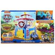 Spin Master Paw Patrol - Dino Hauptquartier, Spielgebäude(Inkl. Basis Fahrzeug, Rex Welpen-Figur)