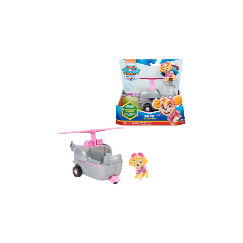Spin Master Paw Patrol - Helikopter mit Skye-Figur, Spielfahrzeug(grau/rosa)