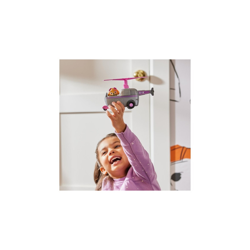 Spin Master Paw Patrol - Helikopter mit Skye-Figur, Spielfahrzeug(grau/rosa)