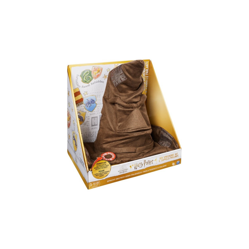 Spin Master Wizarding World Harry Potter - Interaktiver Sprechender Hut, Rollenspiel(braun, Mit Sound)