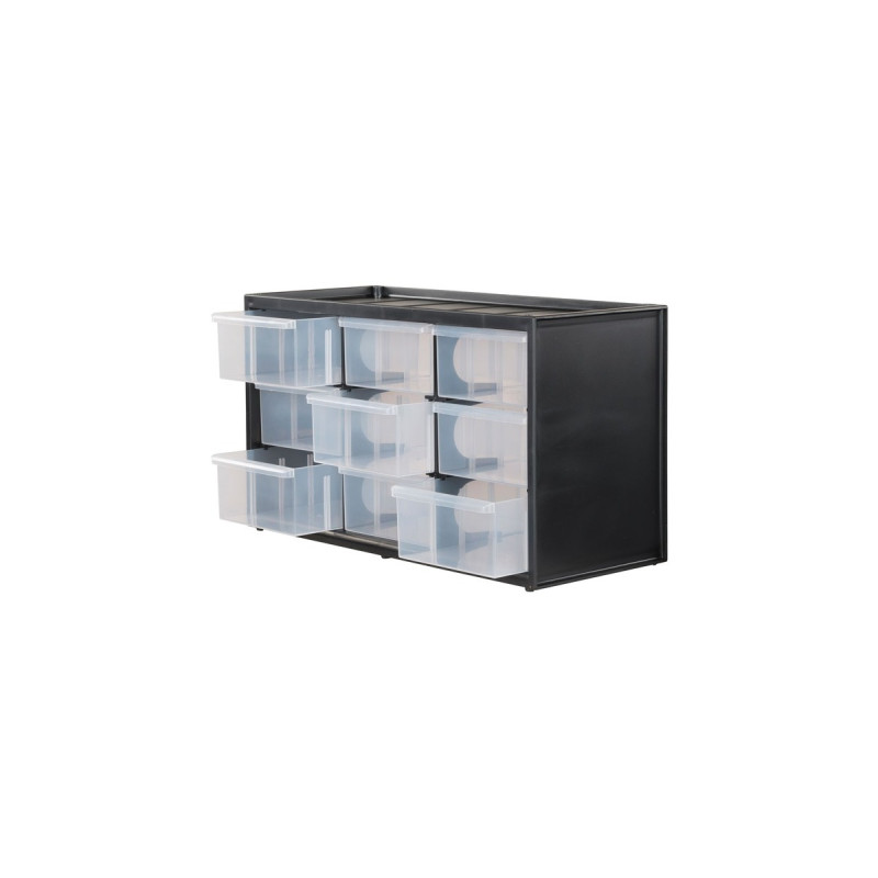 Stanley Kleinteilemagazin 1-93-978, Werkzeugbox(schwarz/transparent, 9 Schubladen)
