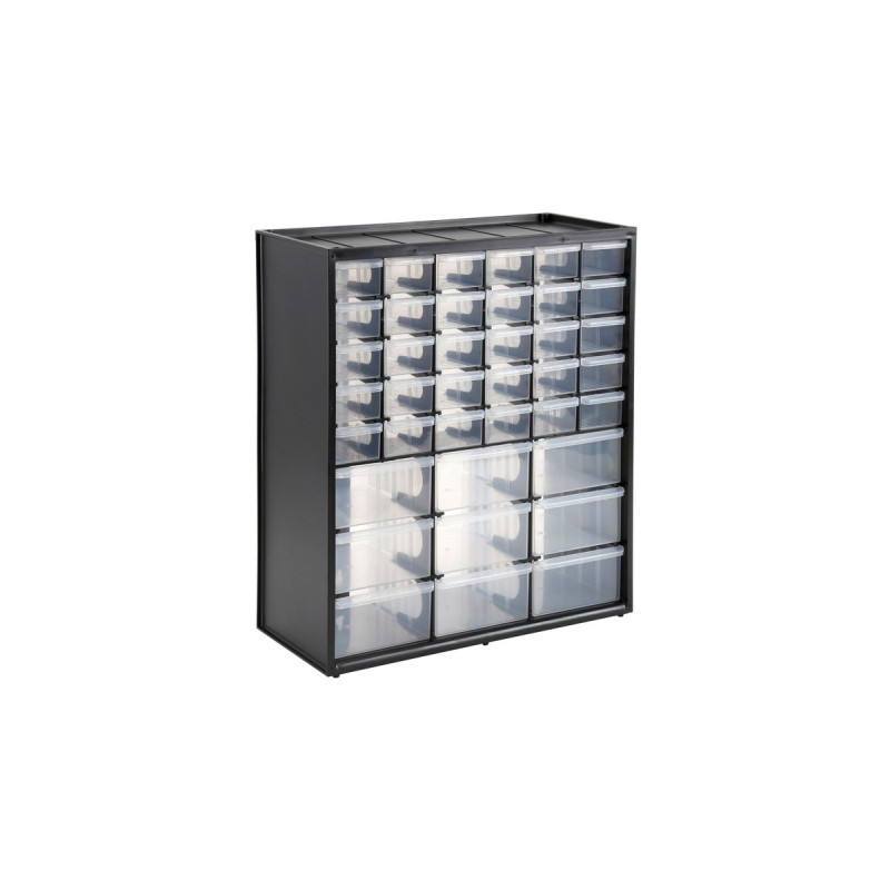 Stanley Kleinteilemagazin 1-93-981, Werkzeugbox(schwarz/transparent, 39 Schubladen)