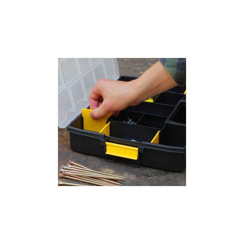 Stanley Organizer SortMaster Junior, Werkzeugkiste(schwarz/gelb, 14 Fächer)