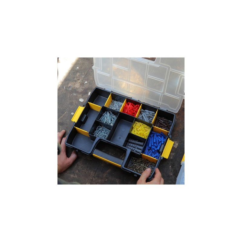 Stanley Organizer SortMaster Junior, Werkzeugkiste(schwarz/gelb, 14 Fächer)