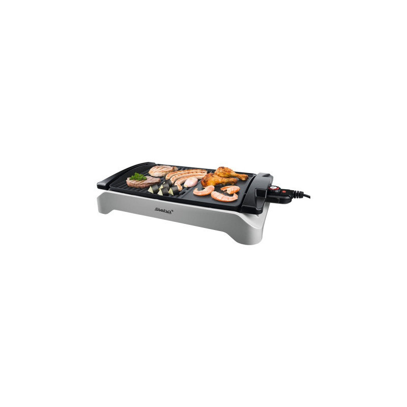 Steba BBQ-Tischgrill VG 101, Elektrogrill(schwarz/silber, 2.000 Watt)