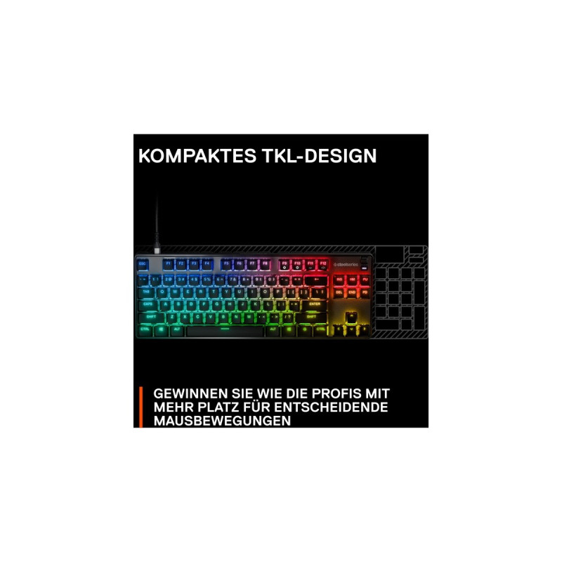 SteelSeries Apex 9 TKL, Gaming-Tastatur(schwarz, DE-Layout, SteelSeries OptiPoint)