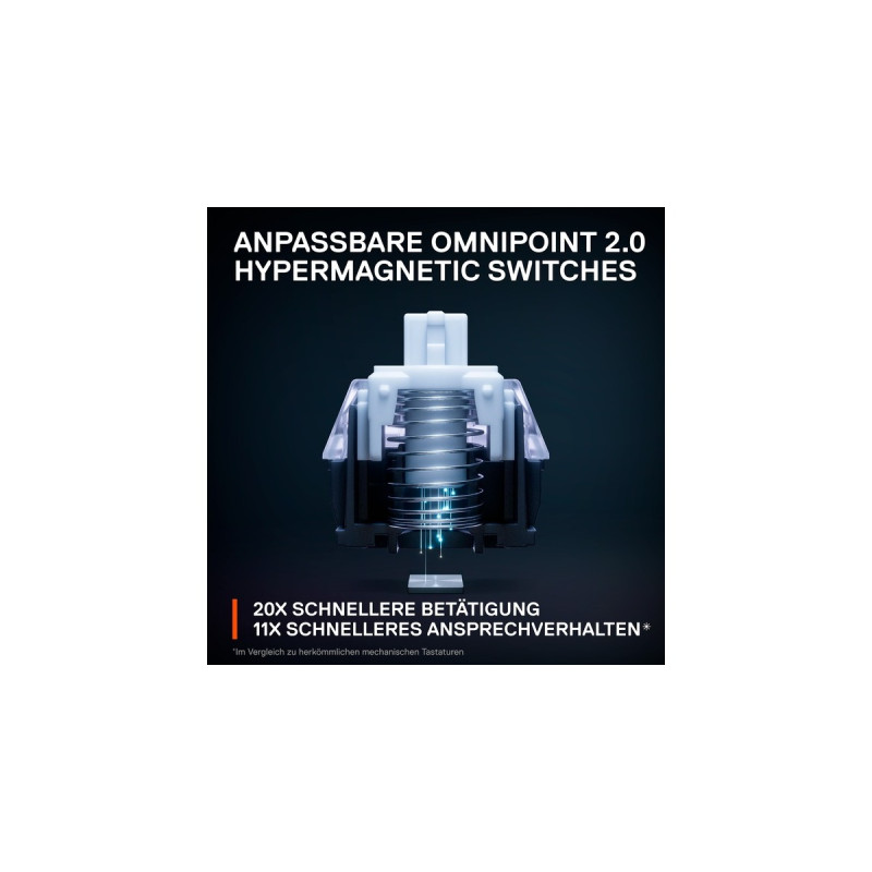 SteelSeries Apex Pro Mini Wireless, Gaming-Tastatur(schwarz, DE-Layout, SteelSeries OmniPoint 2.0)