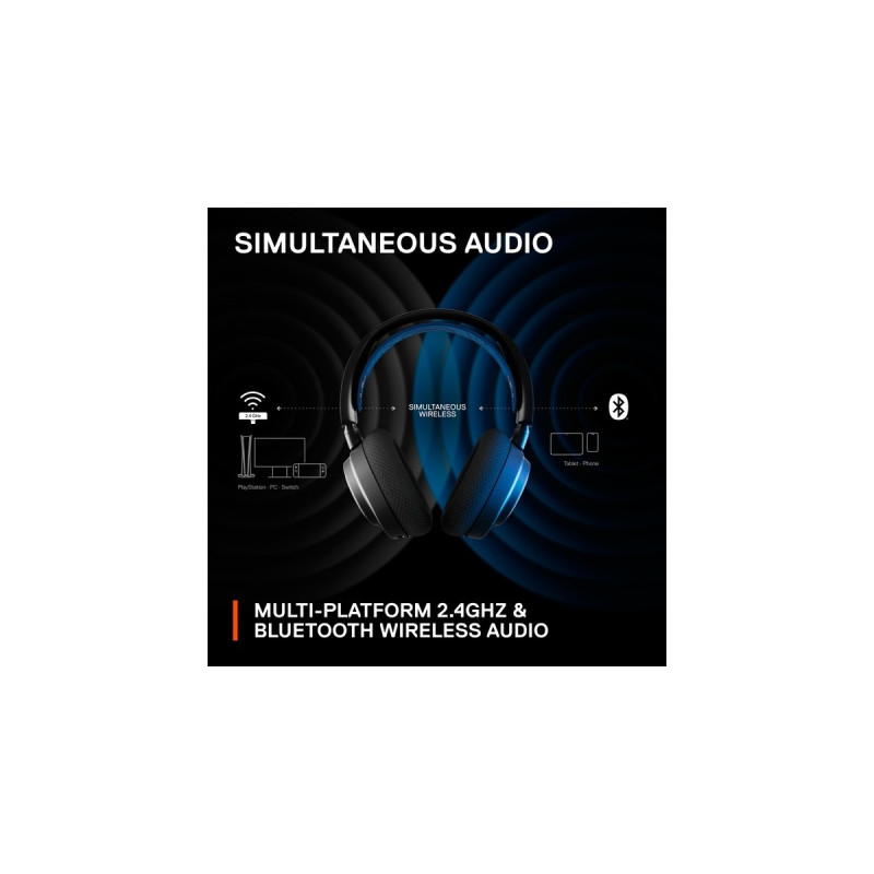 SteelSeries Arctis Nova 7P, Gaming-Headset(schwarz/blau, USB-C, Bluetooth)
