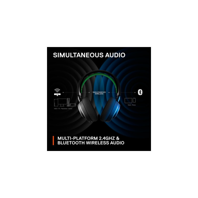 SteelSeries Arctis Nova 7X, Gaming-Headset(schwarz/grün, USB-C, Bluetooth)