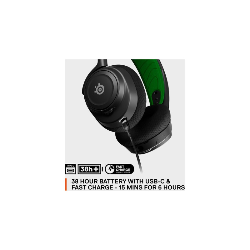 SteelSeries Arctis Nova 7X, Gaming-Headset(schwarz/grün, USB-C, Bluetooth)