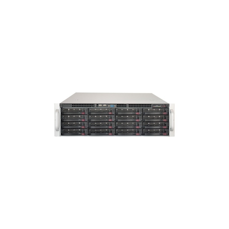 Supermicro CSE-836BE2C-R1K03JBOD, Rack-Gehäuse(schwarz, 3 Höheneinheiten, inkl.redundantes 1000-Watt-Netzteil)