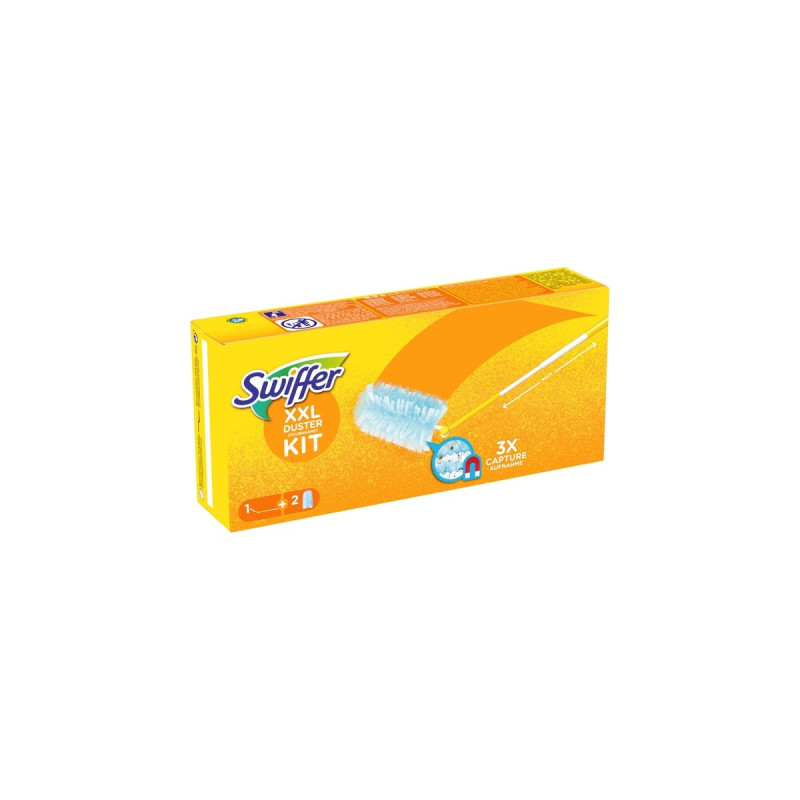 Swiffer Staubmagnet XXL Starterset (Teleskop-Griff + 2 Tücher), Staubwischer(gelb)