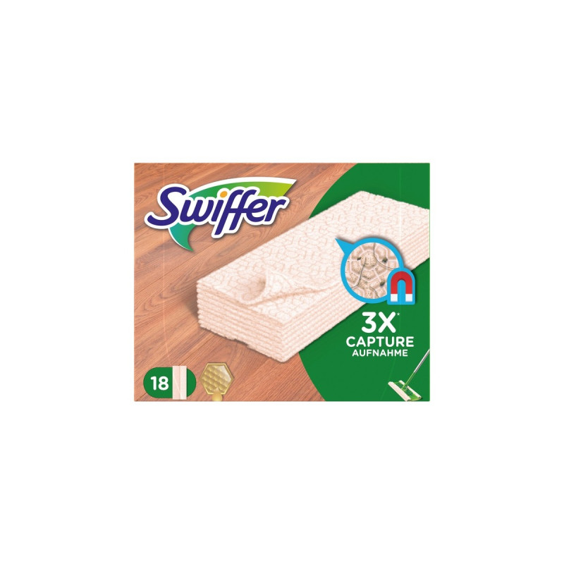 Swiffer Trockene Bodentücher Holz & Parkett, Nachfüllpackung, 18 Stück, Reinigungstücher(beige, für Swiffer Bodenwischer)