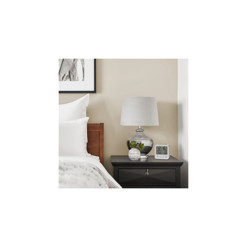 TFA Digitaler Funk-Wecker mit Temperatur BINGO(weiß/grün)