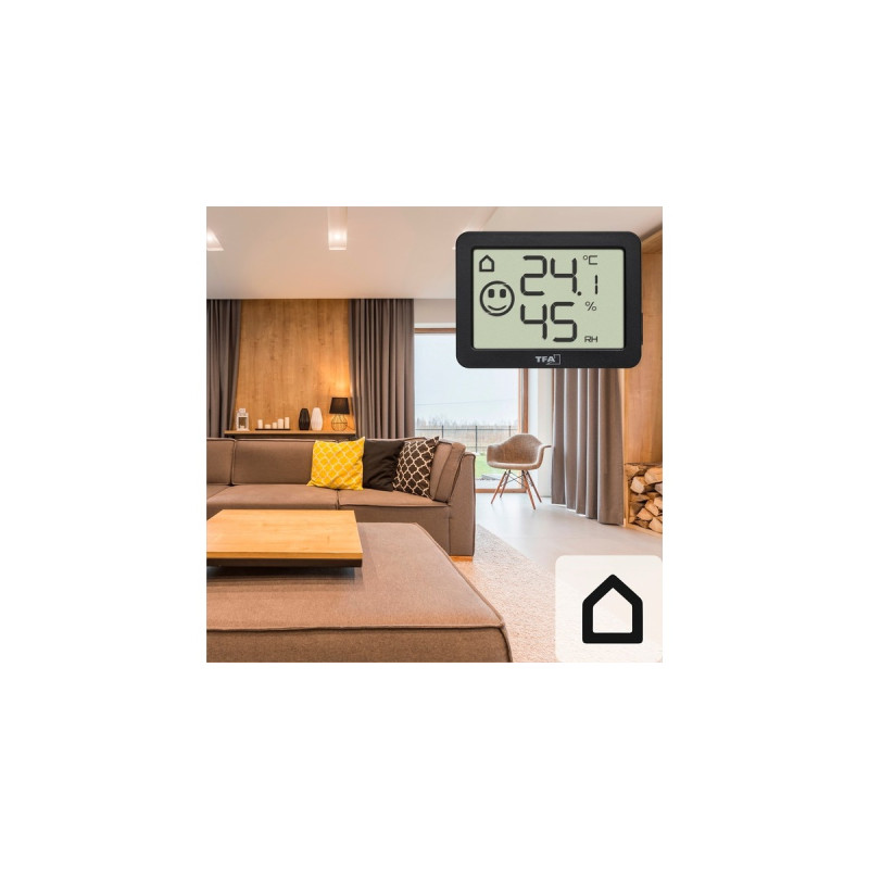 TFA Digitales Thermo-Hygrometer 30.5055, Thermometer(schwarz, 4 Einsatzgebiete: Raumklima, Musikinstrumente, Terrarium, Humidor)