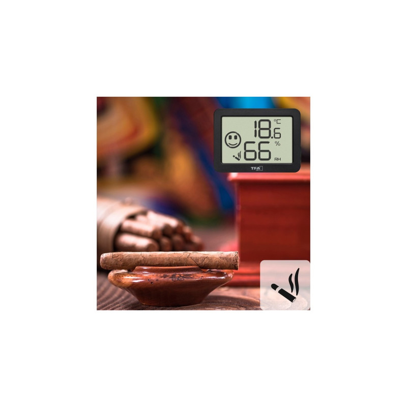 TFA Digitales Thermo-Hygrometer 30.5055, Thermometer(schwarz, 4 Einsatzgebiete: Raumklima, Musikinstrumente, Terrarium, Humidor)