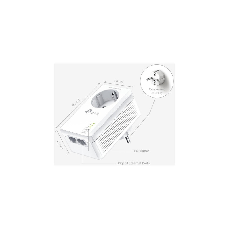 TP-Link TL-PA7027P Kit, Powerline(weiß, Outlet)