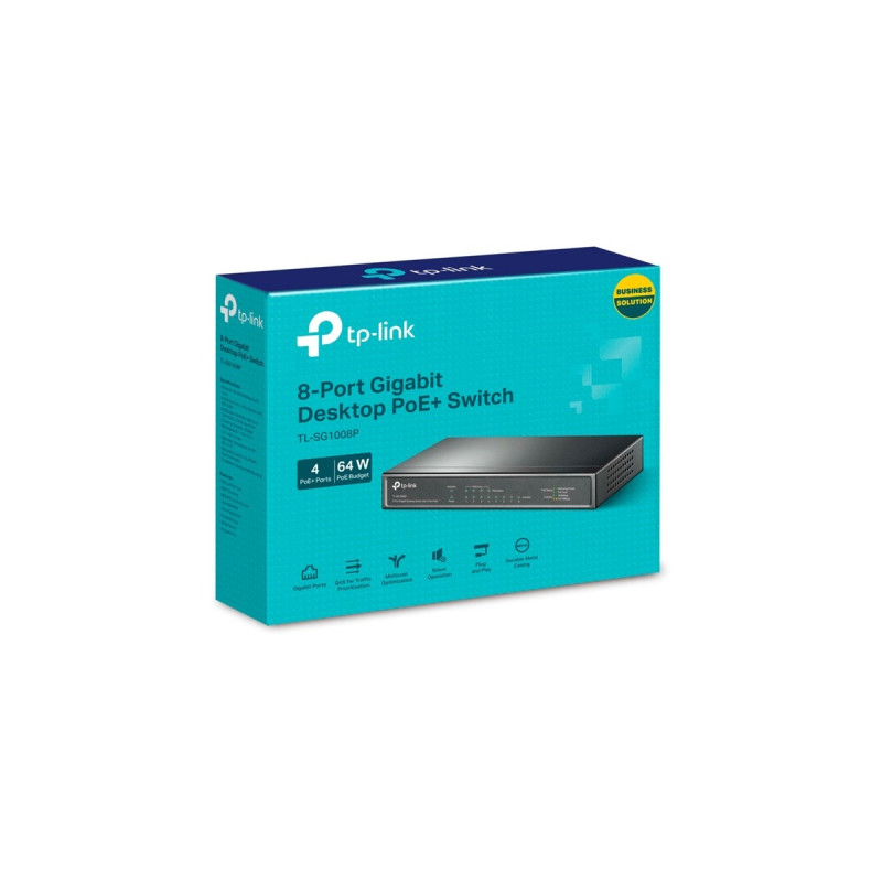 TP-Link TL-SG1008P, Switch(schwarz)