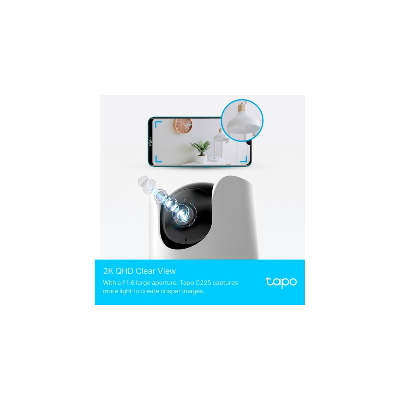 TP-Link Tapo C225, Netzwerkkamera(weiß/schwarz, WLAN, 1440P)