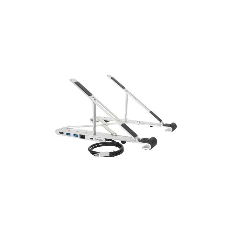 Targus Tragbarer Ständer mit Dock(silber, USB-A, USB-C, HDMI)