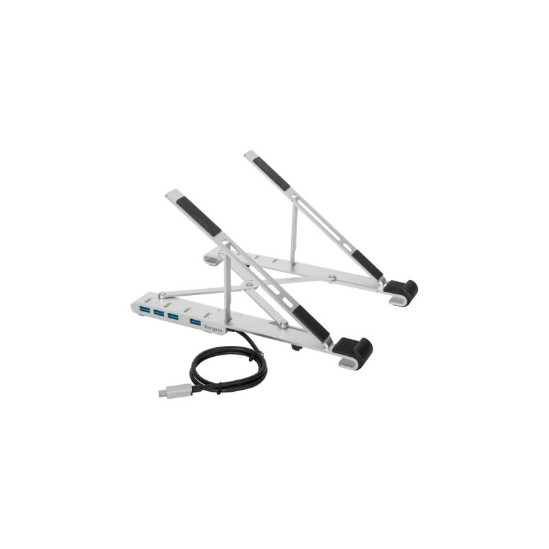 Targus Tragbarer Ständer mit integriertem USB-A-Hub(silber)