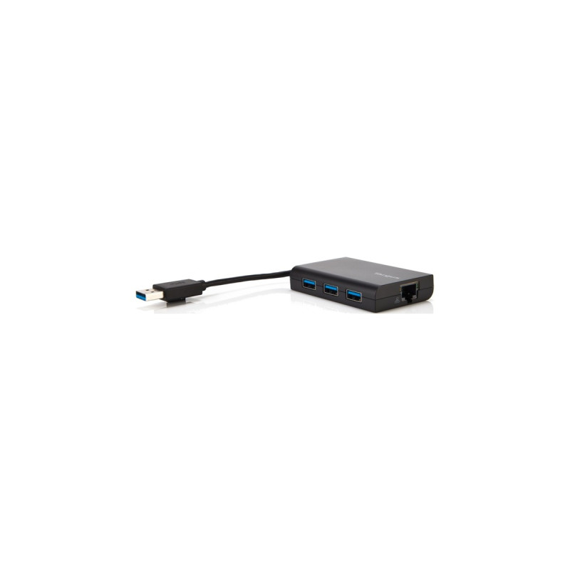 Targus USB 3.0 Hub mit Gigabit Ethernet, USB-Hub(schwarz)