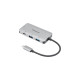 Targus USB-C Mult-Hub 2xUSB/-A und -C, USB-Hub(silber)