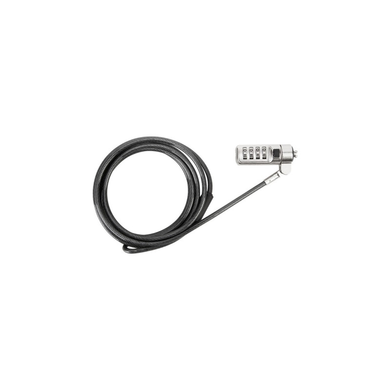 Targus Universelles 3-in-1-Kabelschloss mit Schlüssel , Diebstahlschutz(silber)