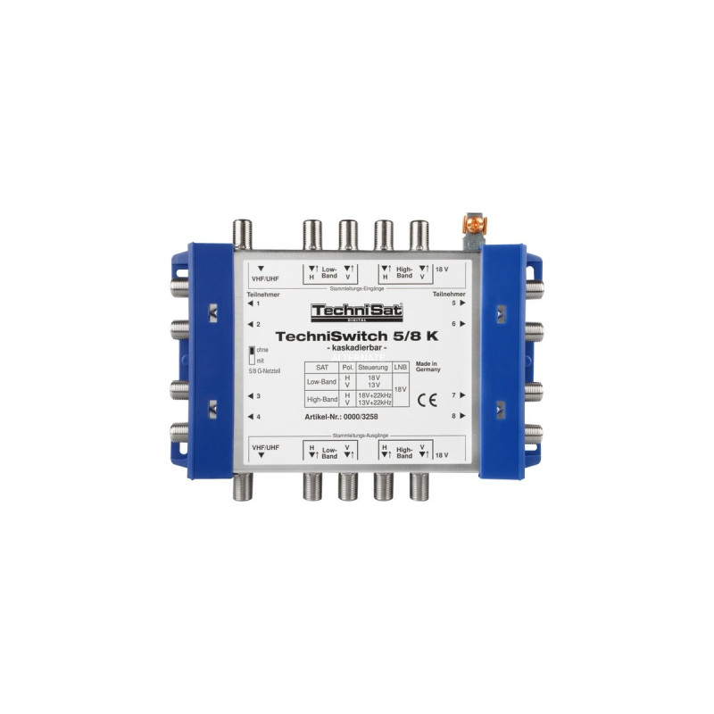 TechniSat TECHNISWITCH 5/8K, Multischalter(silber/blau, Erweiterung für TechniSwitch 5/8G)