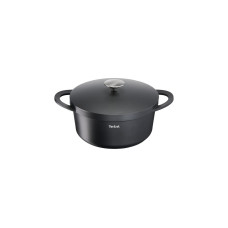 Tefal Aluguss-Schmortopf Trattoria, Ø 24cm(schwarz, mit Deckel)