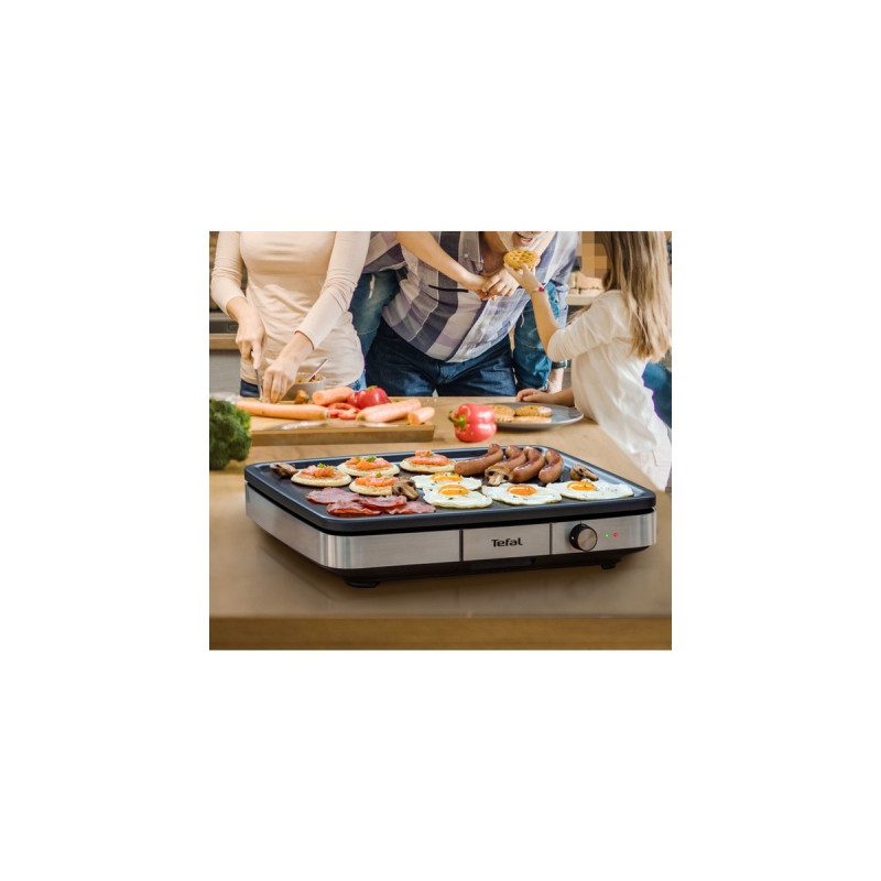 Tefal Elektrogrill Maxi Plancha CB690(schwarz/edelstahl, 2.300 Watt)