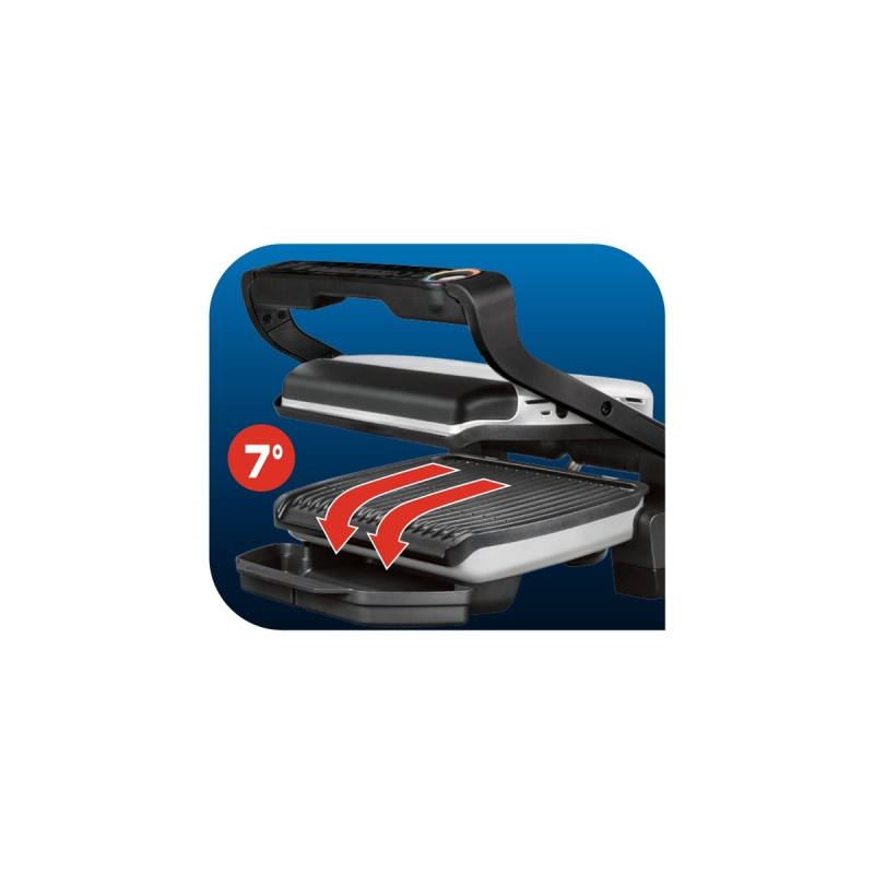 Tefal OptiGrill Smart GC730D, Kontaktgrill(schwarz/silber, 2.000 Watt)
