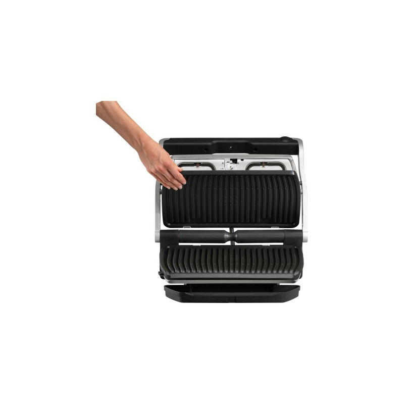 Tefal Optigrill XL GC724D, Kontaktgrill(edelstahl (gebürstet)/schwarz, 2.000 Watt)