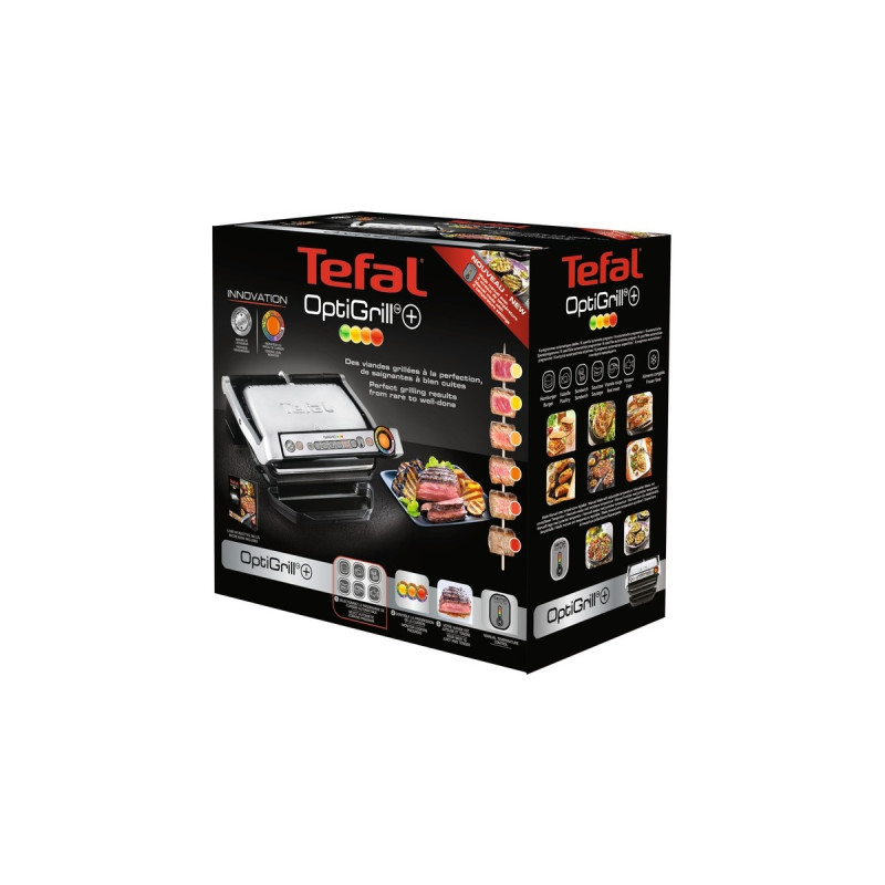 Tefal Optigrill+ GC712D34, Kontaktgrill(silber/schwarz, 2.000 Watt)