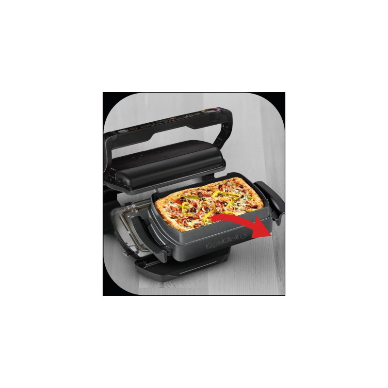Tefal Optigrill+ Snacking & Baking GC7148, Kontaktgrill(schwarz, 2.000 Watt)