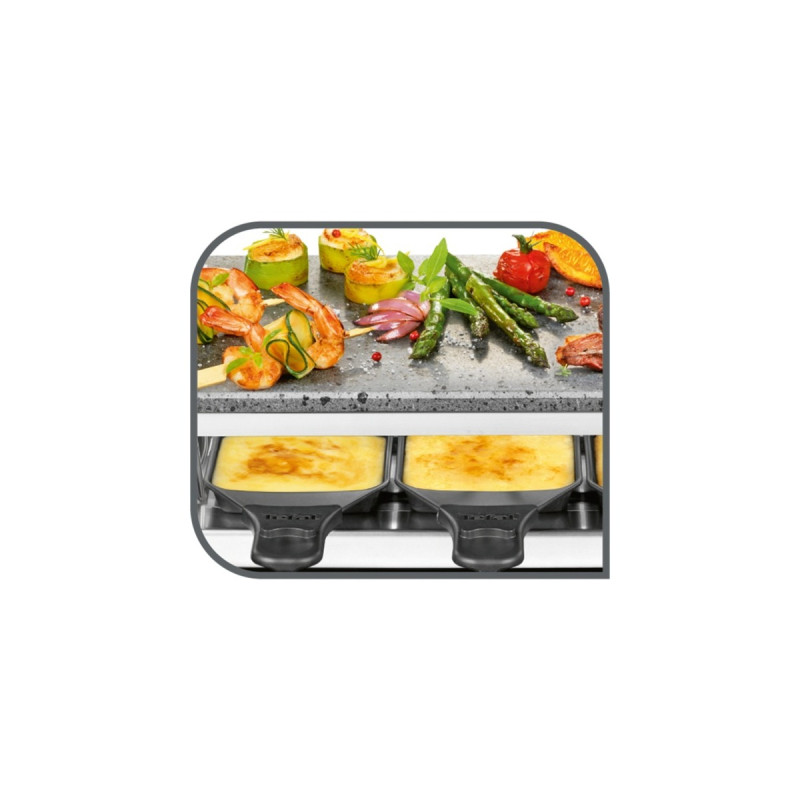 Tefal Raclette-Grill Pierrade PR457B(grau/schwarz, 1.350 Watt, für 10 Personen)