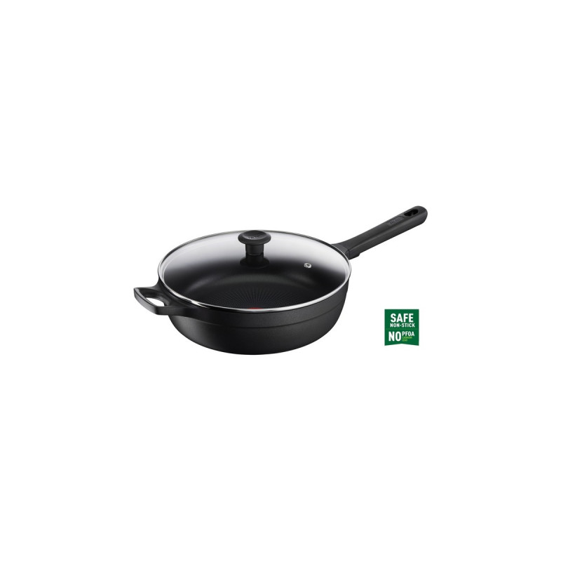 Tefal Schmorpfanne Trattoria Pro, Ø 28cm(schwarz, mit Glasdeckel)