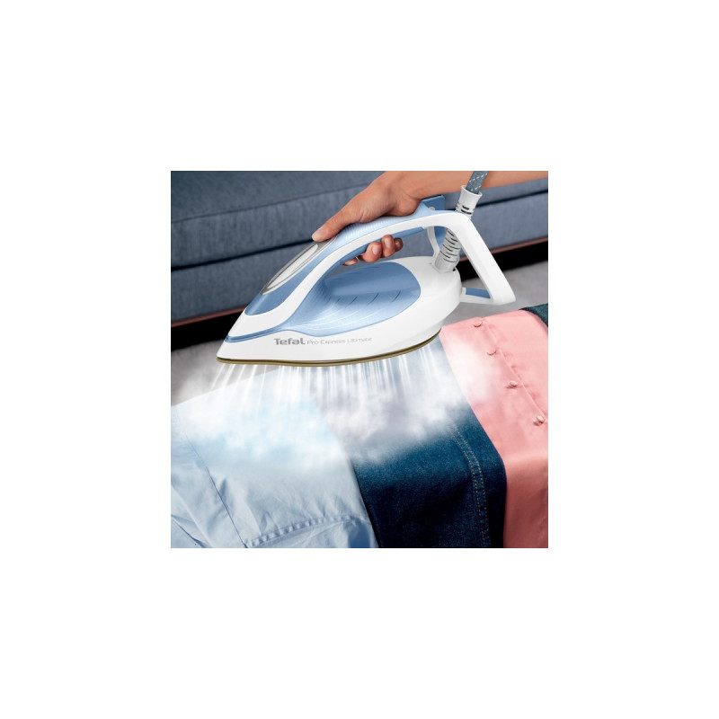 Tefal Ultragliss+ Anti-Kalk FV6846E1, Dampfbügeleisen(blau/weiß)
