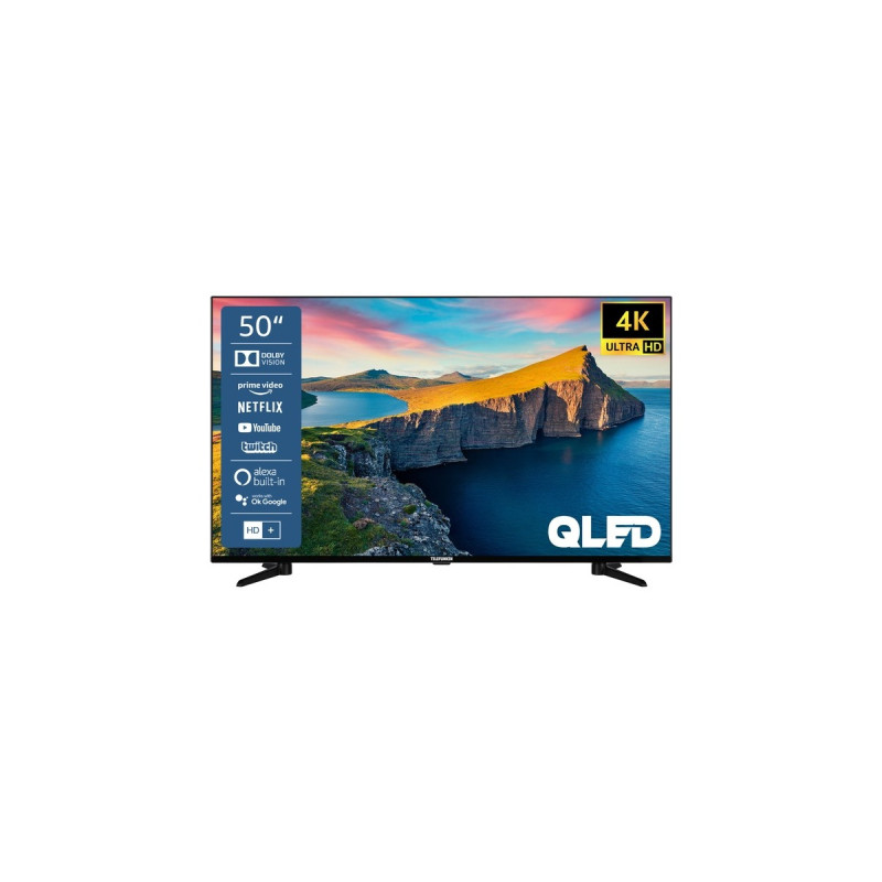 Telefunken QU50K800, QLED-Fernseher(126 cm (50 Zoll), schwarz, UltraHD/4K, Triple Tuner, SmartTV)