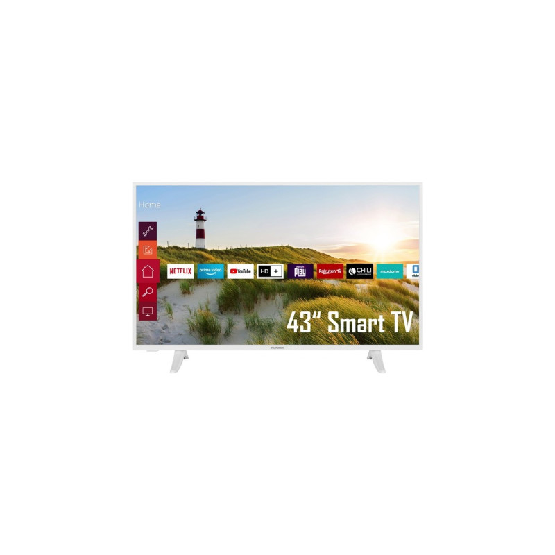 Telefunken XF43K550-W, LED-Fernseher(108 cm (43 Zoll), weiß, FullHD, HDR, SmartTV, Triple Tuner)