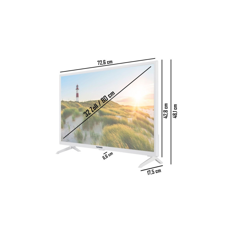 Telefunken XH32SN550S-W, LED-Fernseher(80 cm (32 Zoll), weiß, WXGA, Triple Tuner, SmartTV)
