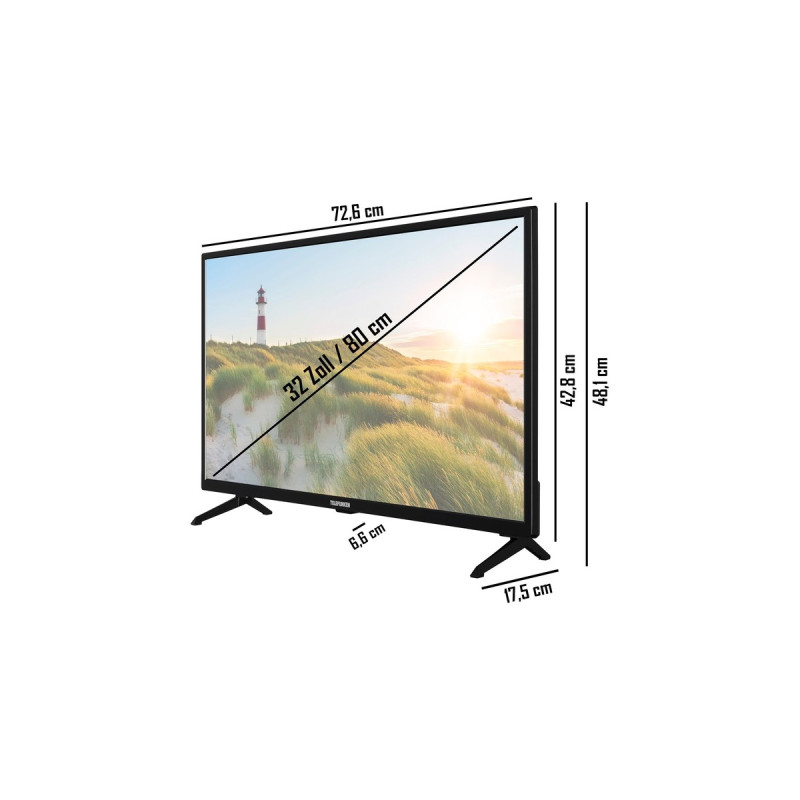 Telefunken XH32SN550S, LED-Fernseher(80 cm (32 Zoll), schwarz, WXGA, Triple Tuner, SmartTV)